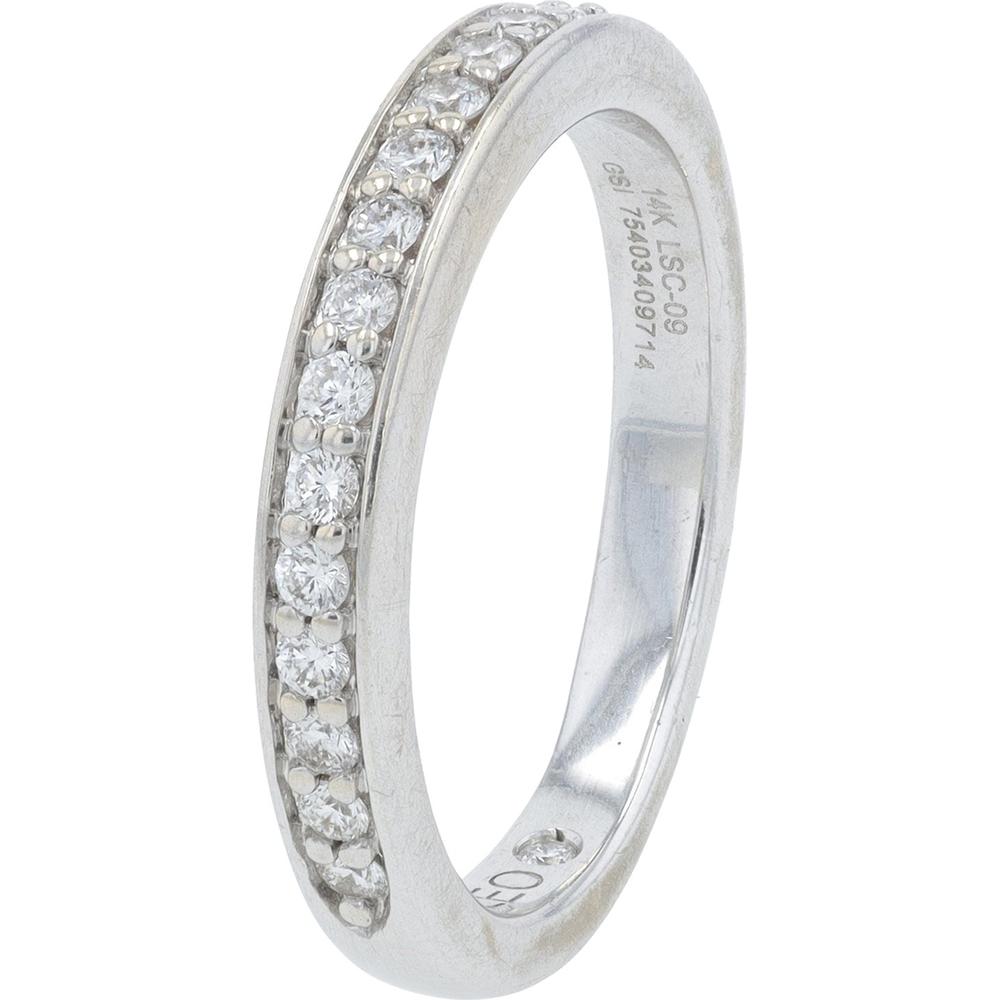 14K White Gold The Leo Diamond Band with Channel Set Round Diamonds - 0.38 Carat Total Diamond Weight