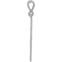 14K White Gold Thorn Cross Pendant with Rhodium Plating by Oro Pregiato