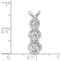 14K White Gold Three-Stone Diamond Criss-Cross Pendant - 0.56 Carat Total Diamond Weight by Monteluci Fine Jewelry