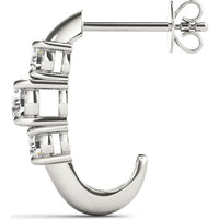 14K White Gold Three Stone Lab Diamond Earrings - 0.48 Carat Total Weight by Robinson's Jewelers
