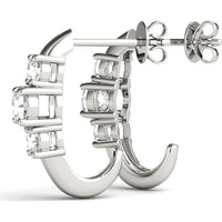 14K White Gold Three Stone Lab Diamond Earrings - 0.48 Carat Total Weight by Robinson's Jewelers