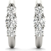 14K White Gold Three Stone Lab Diamond Earrings - 0.48 Carat Total Weight by Robinson's Jewelers