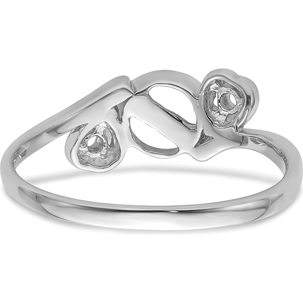 14K White Gold Three-Stone Mounting Ring for 7mm Pearl with Diamond Side Settings by Oro Pregiato