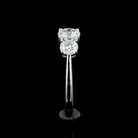 14K White Gold Three-Stone Ring with 0.71 Carat Round Lab Diamond Center and 0.71 Carat Total Side Diamonds - 1.42 Carat Total Diamond Weight - Covaloro Fine Jewelry
