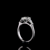 14K White Gold Three Stone Ring with 1.54 Carats Oval Cut Lab Diamond and 0.46 Carats Pear Shape Lab Diamonds - Total 2 Carats IGI Certified - Covaloro Fine Jewelry
