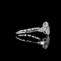 14K White Gold Three Stone Ring with 2.04 Carat Oval Lab Diamond and 0.47 Carat Pear Shape Side Stones - 2.51 Carat Total Diamond Weight - Covaloro Fine Jewelry