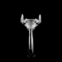 14K White Gold Three Stone Ring with 5.04 Carat Emerald Cut Lab Diamond and 1.28 Carat Trapezoid Cut Side Stones - 6.32 Carat Total Weight, GIA Certified - Covaloro Fine Jewelry
