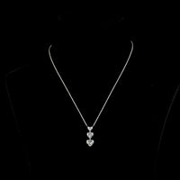 14K White Gold Three-Tier Heart Shape Lab Diamond Pendant - Featuring 3.01 Carats Total Weight E-F VVS2-VS1 Diamonds - Covaloro Fine Jewelry