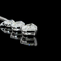 14K White Gold Three-Tier Heart Shape Lab Diamond Pendant - Featuring 3.01 Carats Total Weight E-F VVS2-VS1 Diamonds - Covaloro Fine Jewelry