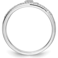 14K White Gold Tiara Ring with Crown Motif Set with 0.10 Carat Round Natural Diamonds by 0