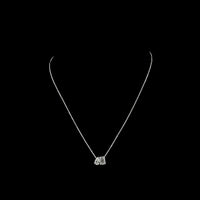 14K White Gold Toi et Moi Pendant with 1.08 Carat Emerald Cut Lab Diamond and 0.54 Carat Pear Shape Lab Diamond - 1.62 Total Carat Weight - Covaloro Fine Jewelry
