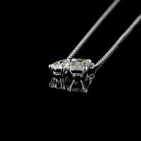 14K White Gold Toi et Moi Pendant with 1.08 Carat Emerald Cut Lab Diamond and 0.54 Carat Pear Shape Lab Diamond - 1.62 Total Carat Weight - Covaloro Fine Jewelry