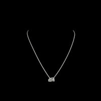 14K White Gold Toi et Moi Pendant with 1.10 Carat Emerald Cut and 0.48 Carat Pear Shape Lab Diamonds - 1.58 Carat Total Weight in Bezel Setting - Covaloro Fine Jewelry