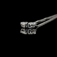 14K White Gold Toi et Moi Pendant with Inclined Pear-Shape Lab Diamonds - 0.64 Carat Total Weight, E-F Color VS Clarity - Covaloro Fine Jewelry