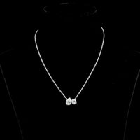 14K White Gold Toi et Moi Pendant with Pear and Emerald Cut Lab Diamonds - 2.50 Carat Total Weight - Covaloro Fine Jewelry
