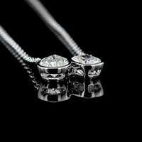 14K White Gold Toi et Moi Pendant with Pear and Emerald Cut Lab Diamonds - 2.50 Carat Total Weight - Covaloro Fine Jewelry