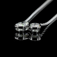 14K White Gold Toi et Moi Pendant with Pear and Emerald Cut Lab Diamonds - 2.50 Carat Total Weight - Covaloro Fine Jewelry