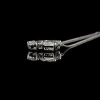 14K White Gold Toi et Moi Pendant with Radiant and Pear Shaped Lab-Grown Diamonds - 3.54 Carat Total Weight, D VVS2 Clarity, IGI Certified - Covaloro Fine Jewelry