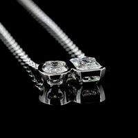 14K White Gold Toi et Moi Pendant with Radiant Cut 1.24 Carats and Oval Cut 1.02 Carats Lab Diamonds - 2.26 Carats Total Diamond Weight - Covaloro Fine Jewelry