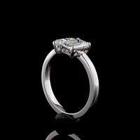 14K White Gold Toi et Moi Ring with 0.99 Carat Emerald Cut and 0.75 Carat Pear Shape Lab Grown Diamonds - 1.74 Total Carat Weight - Covaloro Fine Jewelry