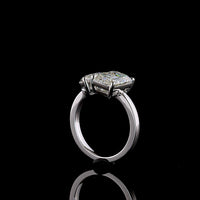 14K White Gold Toi et Moi Ring with 3.03 Carat Emerald Cut and 2.03 Carat Pear Shape Lab Diamonds - 5.06 Carat Total Diamond Weight - Covaloro Fine Jewelry