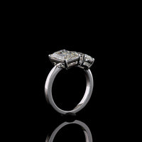 14K White Gold Toi et Moi Ring with 3.03 Carat Emerald Cut and 2.03 Carat Pear Shape Lab Diamonds - 5.06 Carat Total Diamond Weight - Covaloro Fine Jewelry