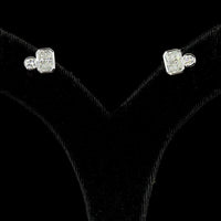 14K White Gold Toi et Moi Stud Earrings with Bezel Set Radiant and Brilliant Cut Lab Diamonds - 1.45 Carat Total Diamond Weight - Covaloro Fine Jewelry
