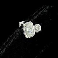14K White Gold Toi et Moi Stud Earrings with Bezel Set Radiant and Brilliant Cut Lab Diamonds - 1.45 Carat Total Diamond Weight - Covaloro Fine Jewelry