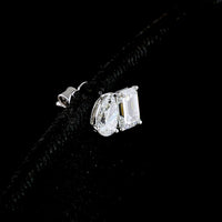 14K White Gold Toi et Moi Stud Earrings with Emerald Cut and Pear Cut Lab Grown CVD Diamonds - 1.77 Carats Total Diamond Weight - Covaloro Fine Jewelry
