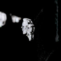 14K White Gold Toi et Moi Stud Earrings with Oval and Emerald Cut Lab Diamonds - 2.30 Total Carat Weight - Covaloro Fine Jewelry