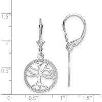 14K White Gold Tree of Life Drop Earrings with Diamond Accents - 1.00 Carat Total Diamond Weight by 0