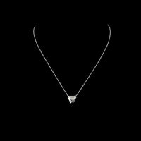 14K White Gold Triangle Cut Lab Diamond Solitaire Pendant - 2.05 Carat Total Weight, F VVS2 - Covaloro Fine Jewelry