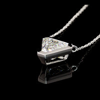 14K White Gold Triangle Cut Lab Diamond Solitaire Pendant - 2.05 Carat Total Weight, F VVS2 - Covaloro Fine Jewelry