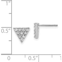 14K White Gold Triangle Diamond Cluster Earrings - 0.017 Carat Total Diamond Weight by Monteluci Fine Jewelry