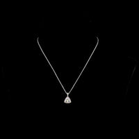 14K White Gold Triangle Shape Halo Pendant with Fancy Vivid Pink Lab Diamond and Brilliant Cut Accent Stones - 1.31 Total Carat Weight - Covaloro Fine Jewelry