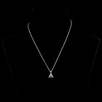 14K White Gold Triangle Shape Pendant with 1.92 Carat E VVS2 Lab Diamond and Brilliant Cut Accent Stones - 1.98 Carat Total Diamond Weight - Covaloro Fine Jewelry