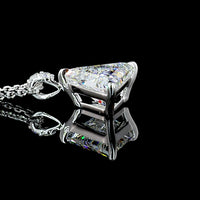 14K White Gold Triangle Shape Pendant with 1.92 Carat E VVS2 Lab Diamond and Brilliant Cut Accent Stones - 1.98 Carat Total Diamond Weight - Covaloro Fine Jewelry