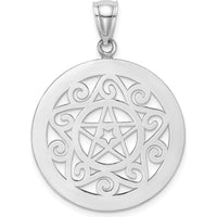 14K White Gold Tribal Star Charm Pendant - Polished Rhodium Finish by Oro Pregiato
