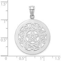 14K White Gold Tribal Star Charm Pendant - Polished Rhodium Finish by Oro Pregiato