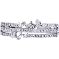 14K White Gold Triple Band Diamond Ring - 0.33 Carat Total Diamond Weight