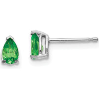 14K White Gold Tsavorite Garnet Stud Earrings - 0.24 Carat Total Gem Weight by Monteluci Fine Jewelry