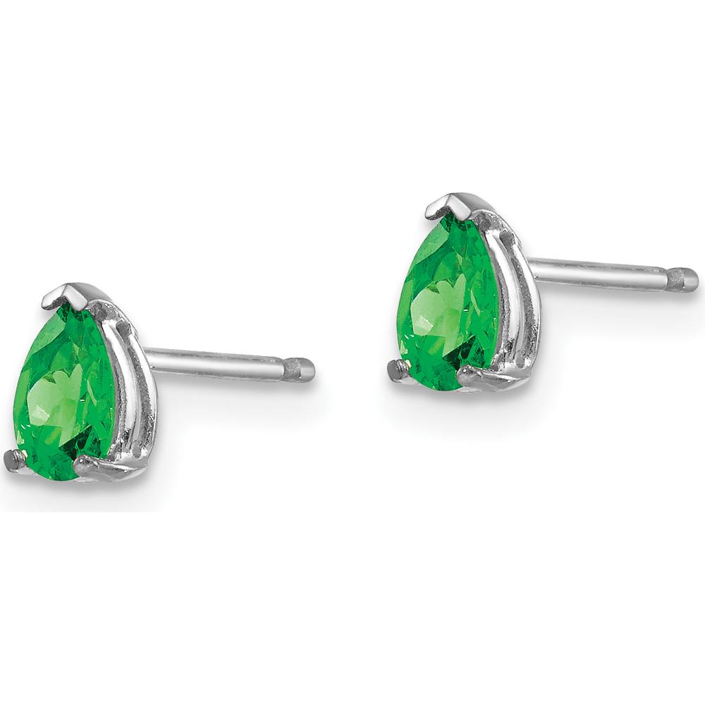 14K White Gold Tsavorite Garnet Stud Earrings - 0.24 Carat Total Gem Weight by Monteluci Fine Jewelry