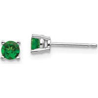 14K White Gold Tsavorite Garnet Stud Earrings - 0.27 Carat Total Carat Weight by Monteluci Fine Jewelry