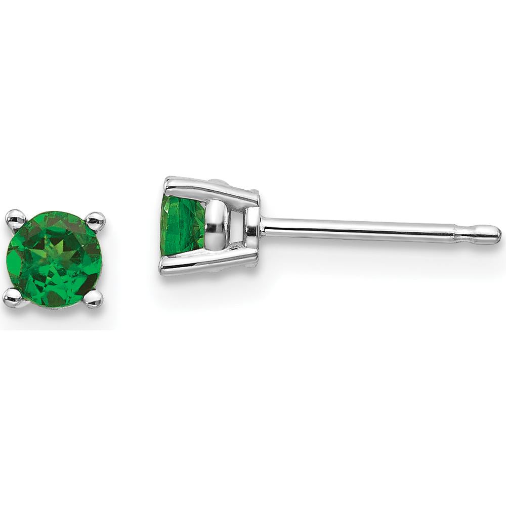 14K White Gold Tsavorite Garnet Stud Earrings - 0.27 Carat Total Carat Weight by Monteluci Fine Jewelry