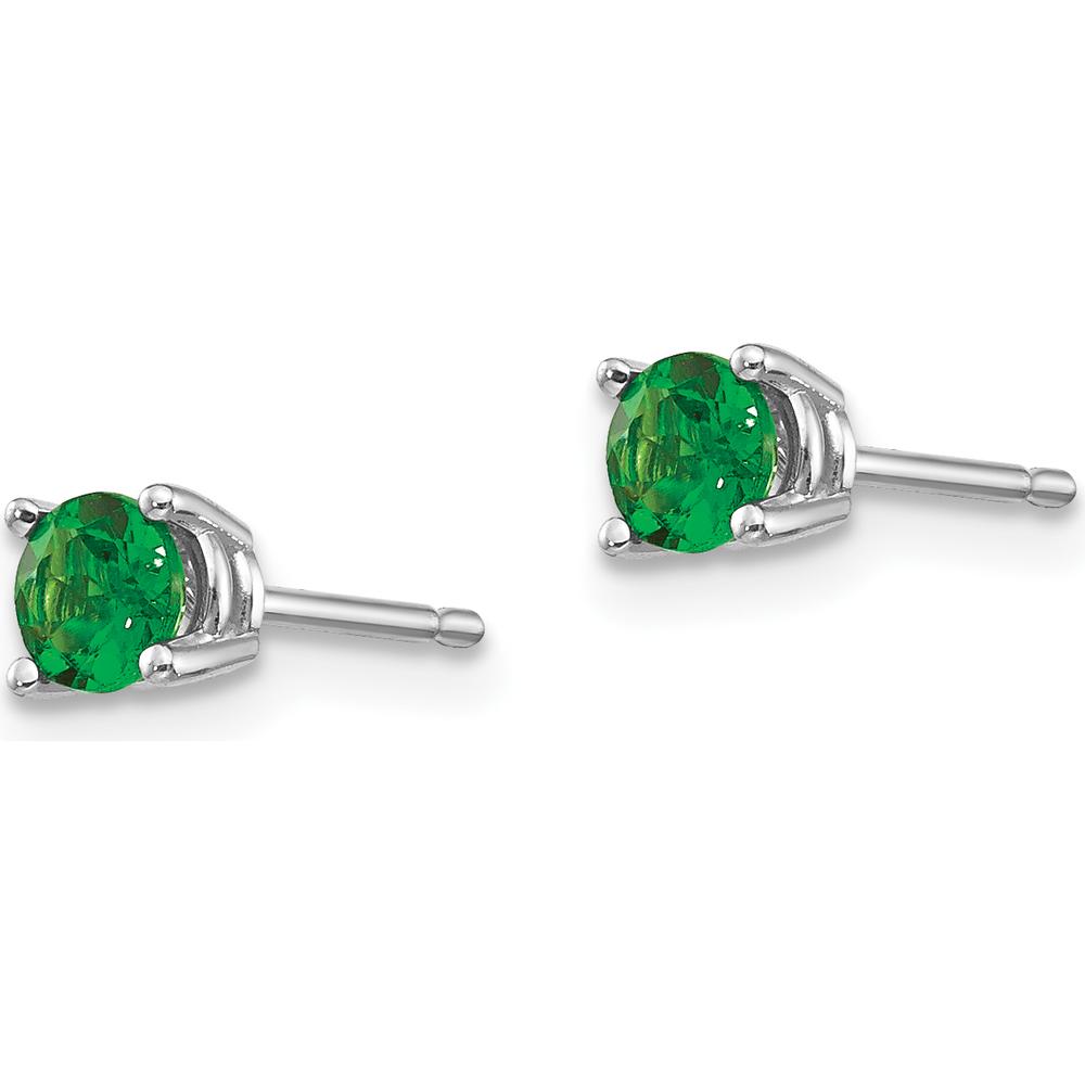 14K White Gold Tsavorite Garnet Stud Earrings - 0.27 Carat Total Carat Weight by Monteluci Fine Jewelry