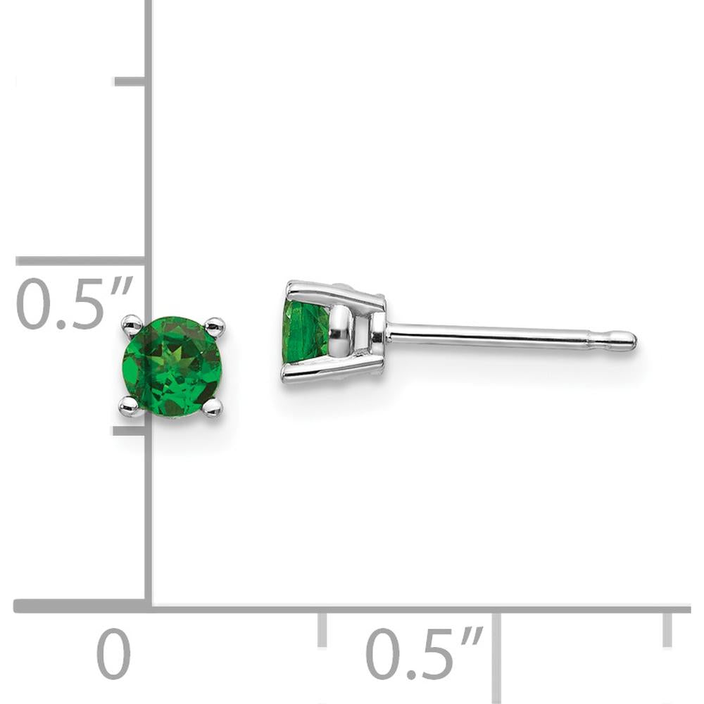 14K White Gold Tsavorite Garnet Stud Earrings - 0.27 Carat Total Carat Weight by Monteluci Fine Jewelry