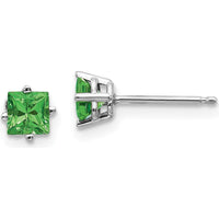 14K White Gold Tsavorite Garnet Stud Earrings - 0.35 Carat Total Gemstone Weight by Monteluci Fine Jewelry