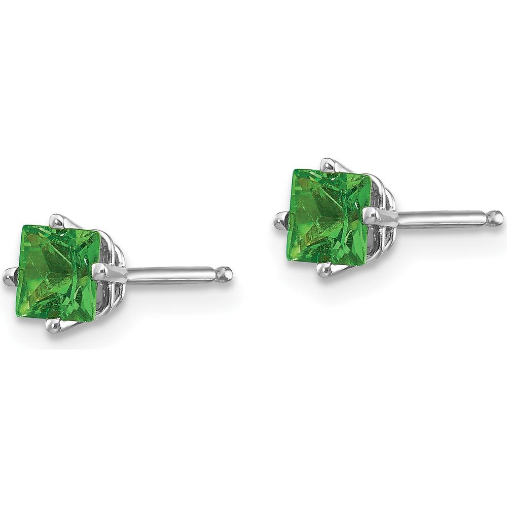 14K White Gold Tsavorite Garnet Stud Earrings - 0.35 Carat Total Gemstone Weight by Monteluci Fine Jewelry