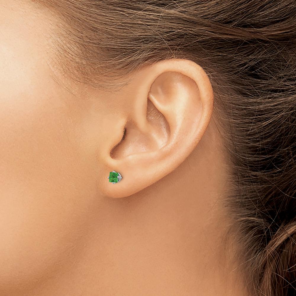14K White Gold Tsavorite Garnet Stud Earrings - 0.35 Carat Total Gemstone Weight by Monteluci Fine Jewelry