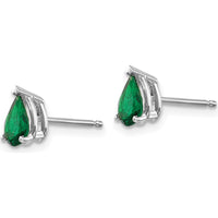 14K White Gold Tsavorite Stud Earrings with Pear-Shaped Garnets - 0.8 Carat Total Gem Weight by Monteluci Fine Jewelry
